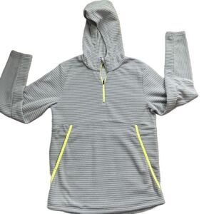Xersion Grey Half-Zip Ribbed Texture Lightweight Breathable Hoodie Size Small
